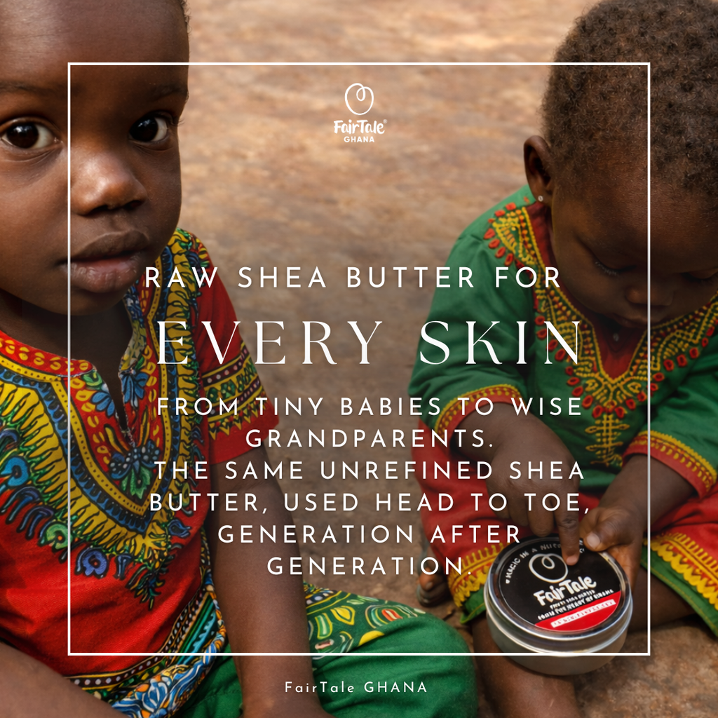 FairTale GHANA raw Shea butter for every skin type, graphic