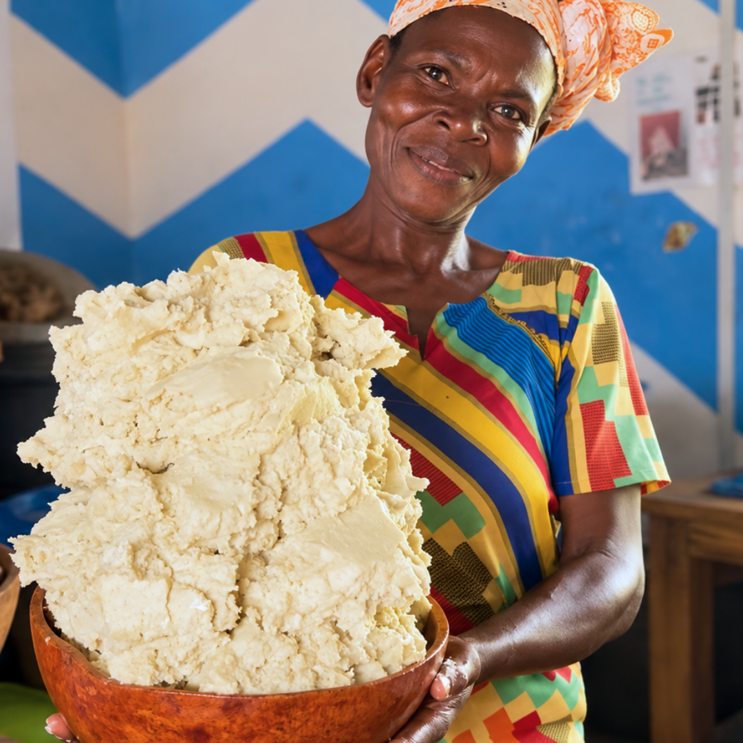 Raw Shea Butter 4.5 kg | 10 lb + Baobab Oil 50 ml | 1.69 fl oz Set