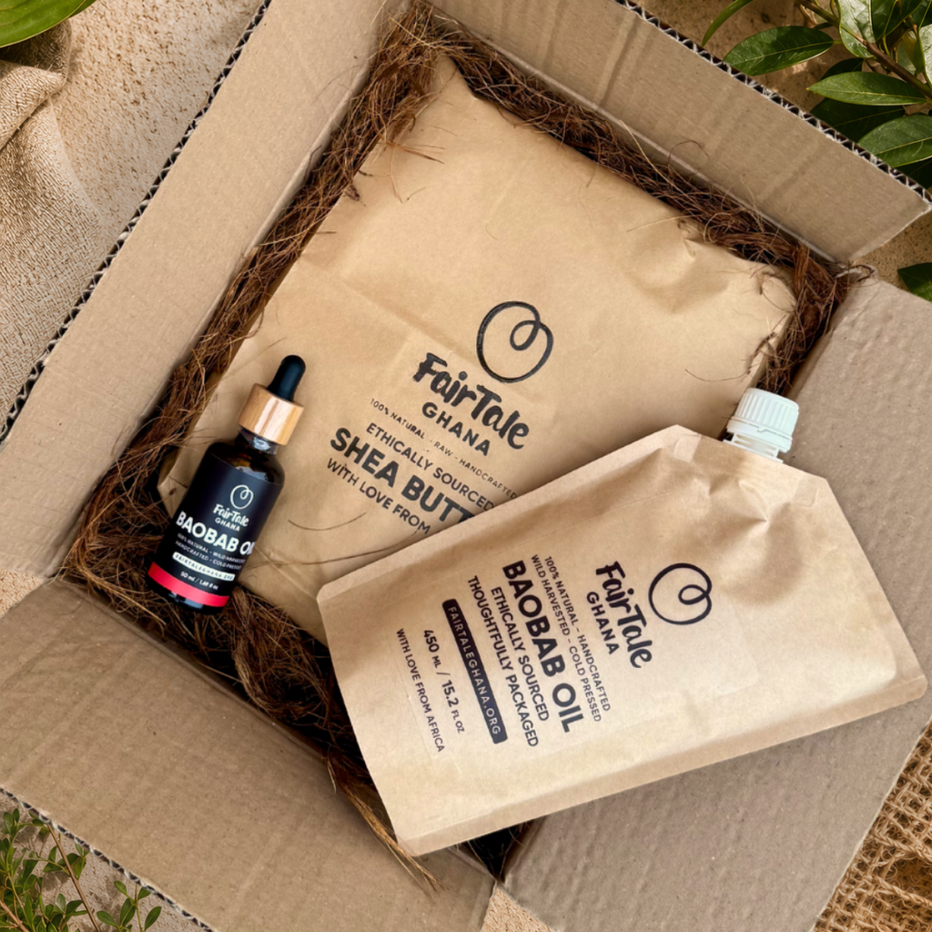 Raw Shea Butter 4.5 kg | 10 lb + Baobab Oil 450 ml | 15.2 fl oz Set