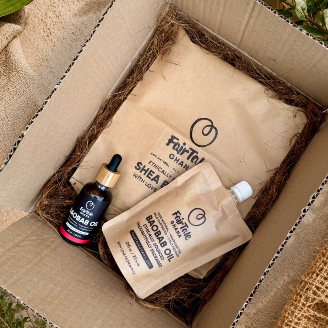 Raw Shea Butter 4.5 kg | 10 lb + Baobab Oil 210 ml | 7.1 fl oz Set