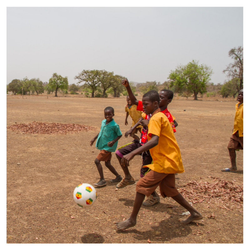 Another detail photo of FairTale GHANA's soccer ball charity add-on.
